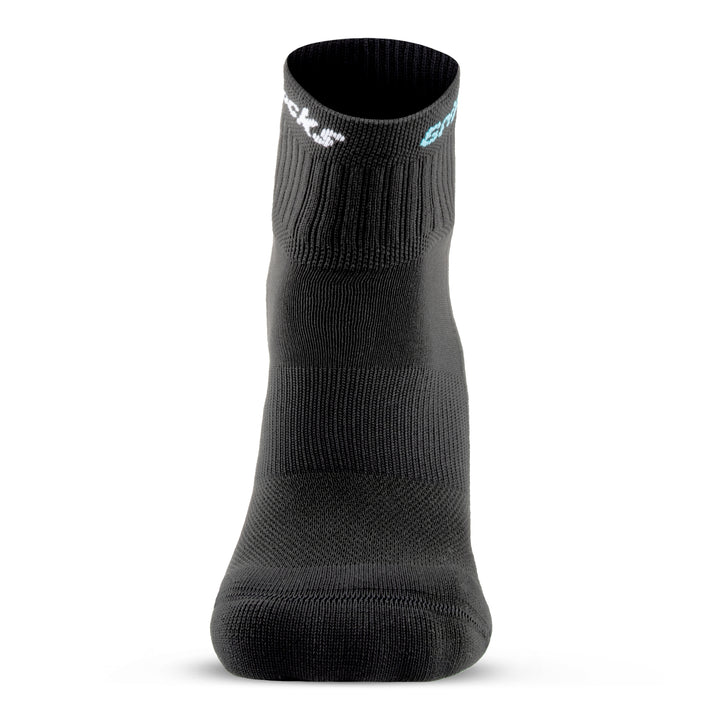 GripSocks for Tennis - 1/4 Crew Height - Black Reduced Friction