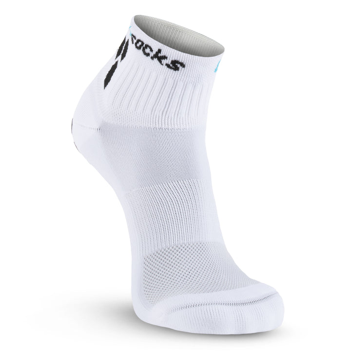 GripSocks for Pickleball - 1/4 Crew Height - White Strong Arch Support