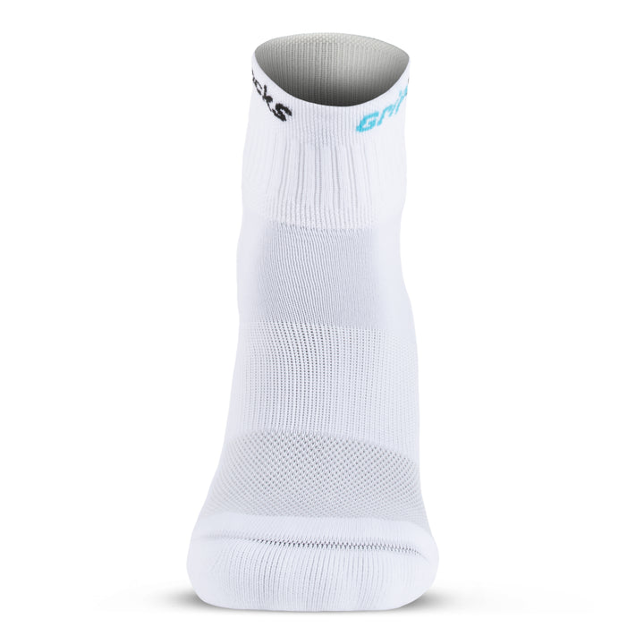 GripSocks for Golf - 1/4 Crew Height - White Reduced Friction