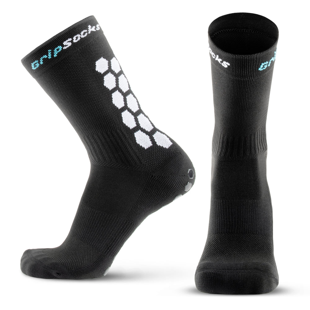 GripSocks for Soccer - Crew Height - Black Comfortable Support