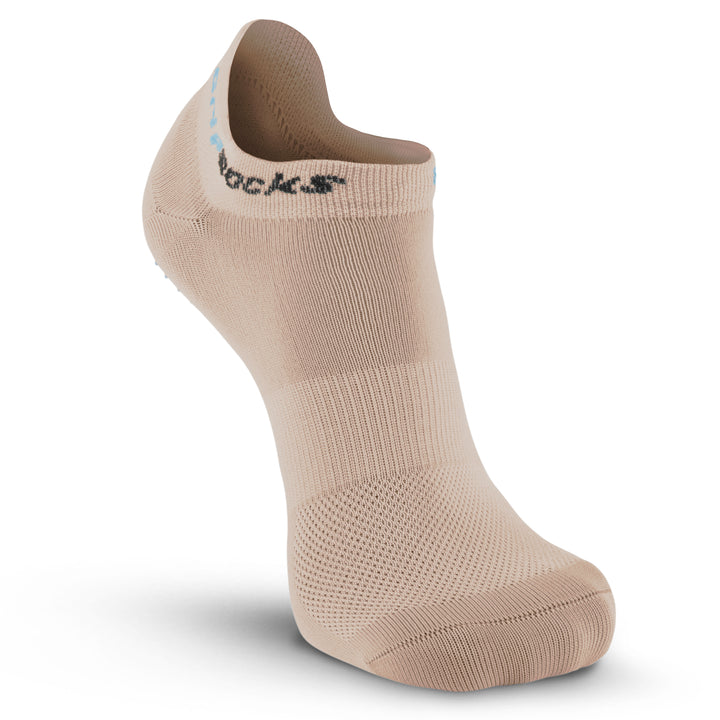 Athletic Socks with Grips - Ankle Sock - Beige Secure Fit