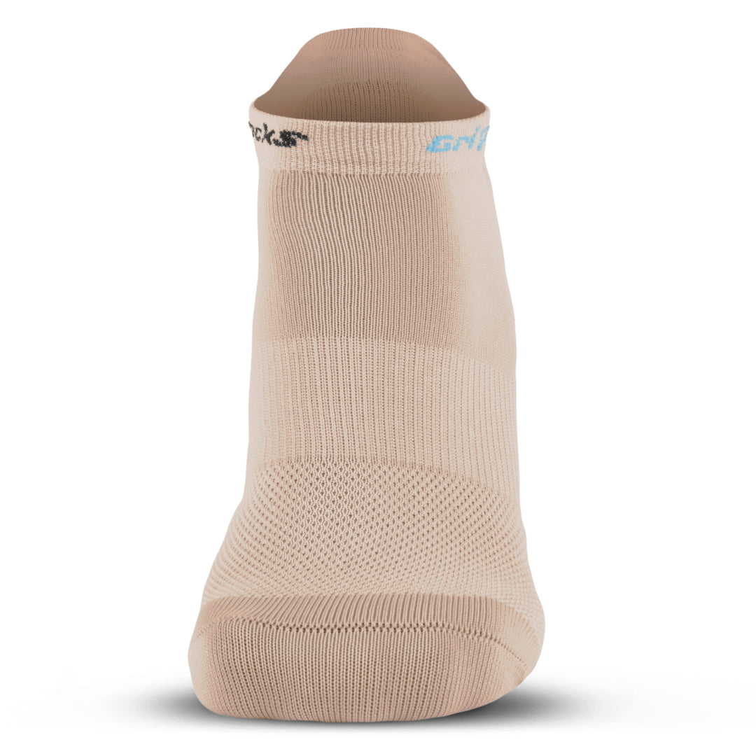 Athletic Socks with Grips - Ankle Sock - Beige Supportive Arch Band