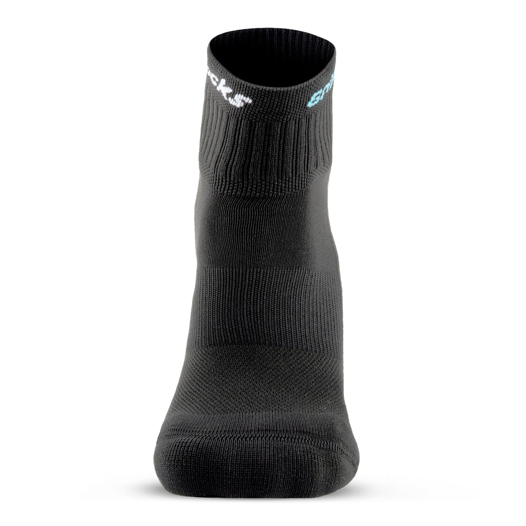 Athletic Socks with Grips - 1/4 Crew - Black Reduced Friction