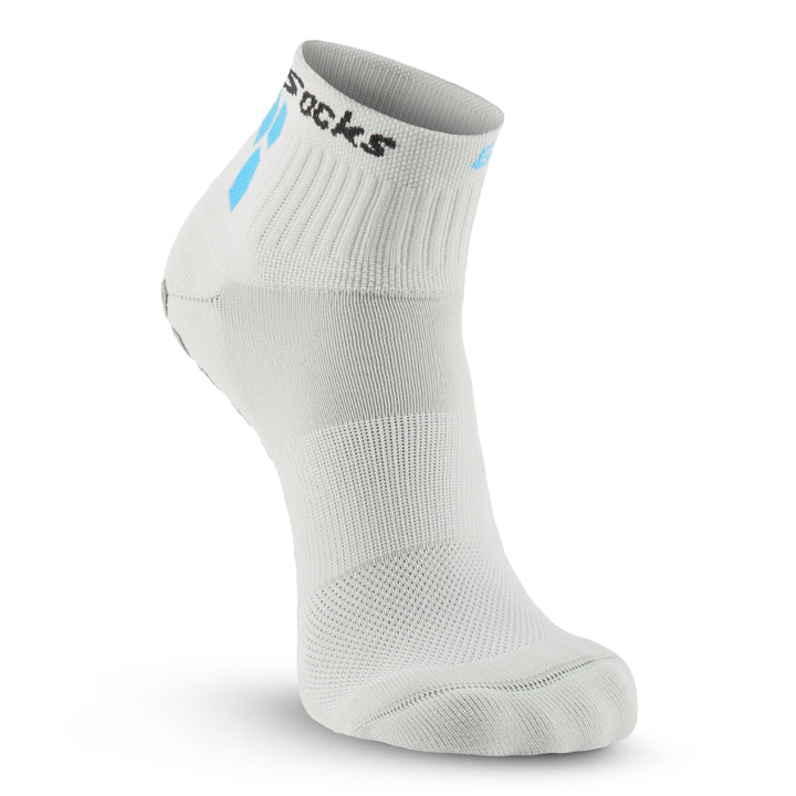 Athletic Socks with Grips - 1/4 Crew - Gray Soft Cushioned
