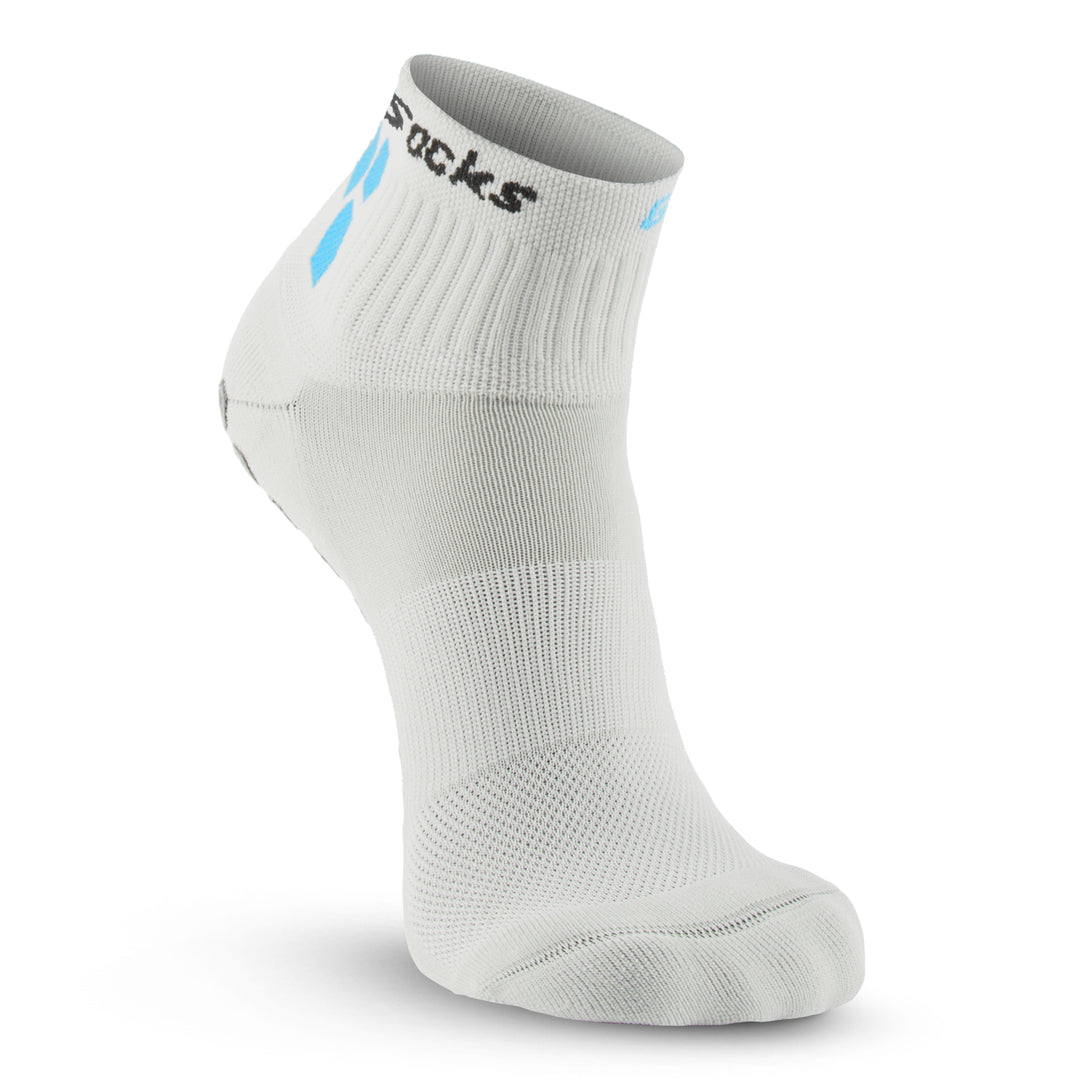 GripSocks for Tennis - 1/4 Crew Height - Gray Soft Cushioned