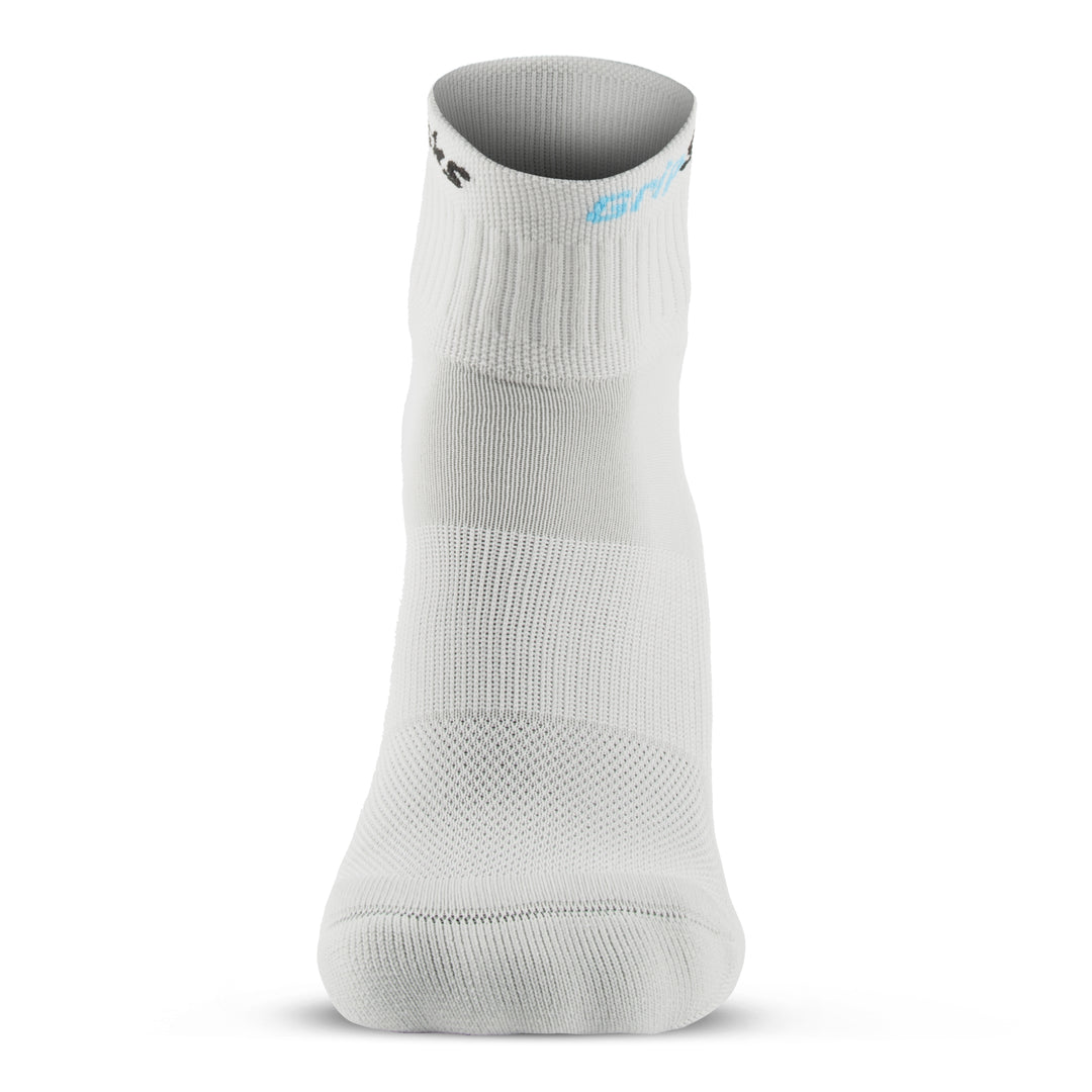 GripSocks for Tennis - 1/4 Crew Height - Gray Reduced Friction