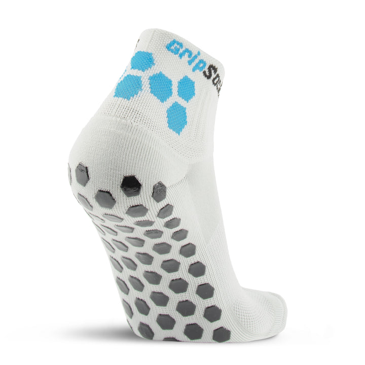 Athletic Socks with Grips - 1/4 Crew - Gray Non Slip